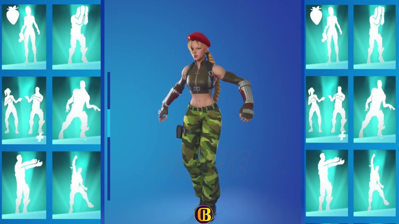 Cammy All ICON Emotes & Dances (All Emote Music) - Fortnite