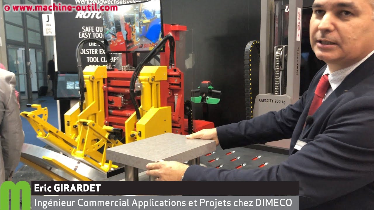 Changement rapide d'outil de presse et manutention de bobine de tôle Dimeco à Euroblech