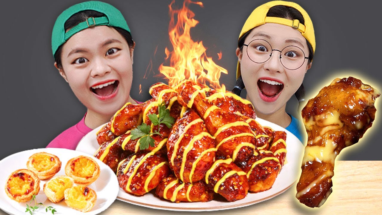 Spicy Fried Chicken Mukbang 불금치킨 핵불닭 양념치킨 후라이드치킨 먹방 roasted chicken 티미 TIMI