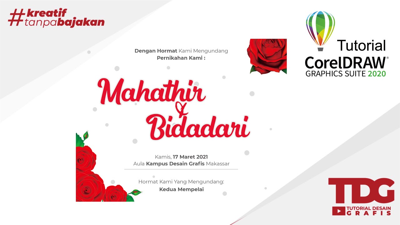 Desain Undangan Pernikahan Sederhana di Coreldraw 2020