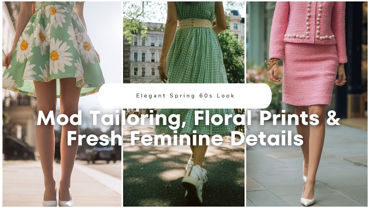 🌸 Elegant Spring 60s Look: Mod Tailoring, Floral Prints & Fresh Feminine Details! ✨
