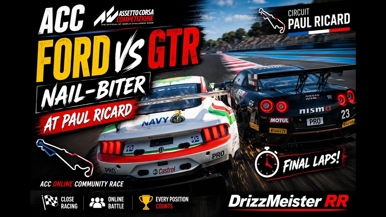 Ford vs GTR Nail-Biter at Paul Ricard | ACC Online Community Race