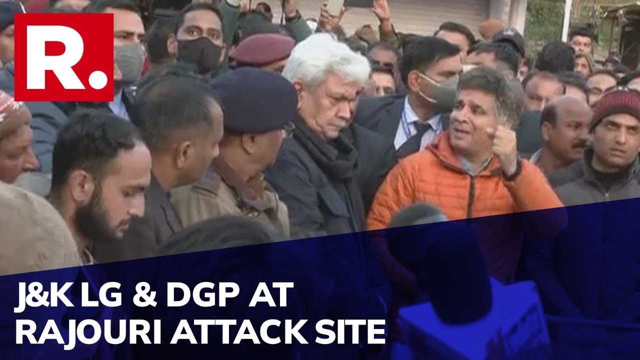 J&K L-G Manoj Sinha Reaches Rajouri Terror Attack site, Interacts With Victims