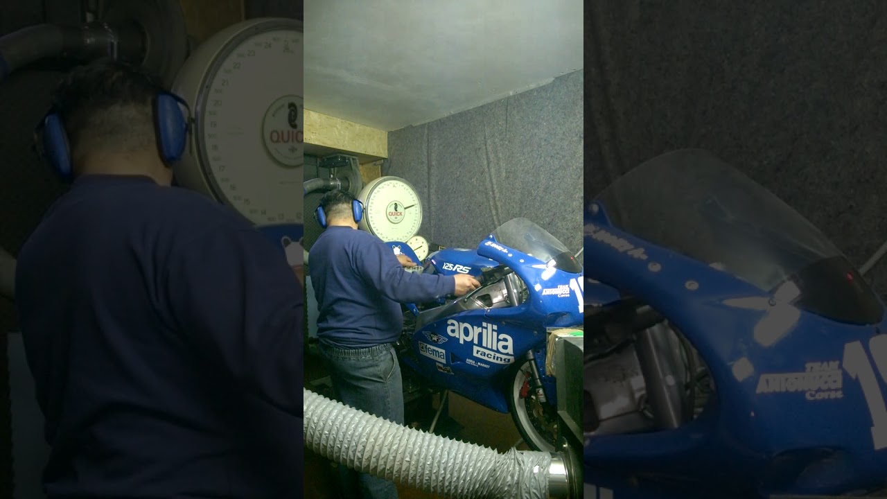 APRILIA RS 125 SU BANCO PROVA FRENATO AD ACQUA