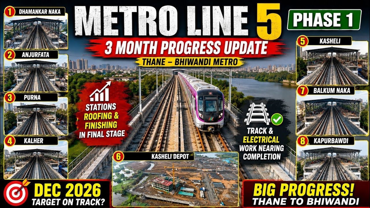 Metro Line 5 Phase 1 BIG Progress! | 3 Month Construction Update | Thane&ndash;Bhiwandi