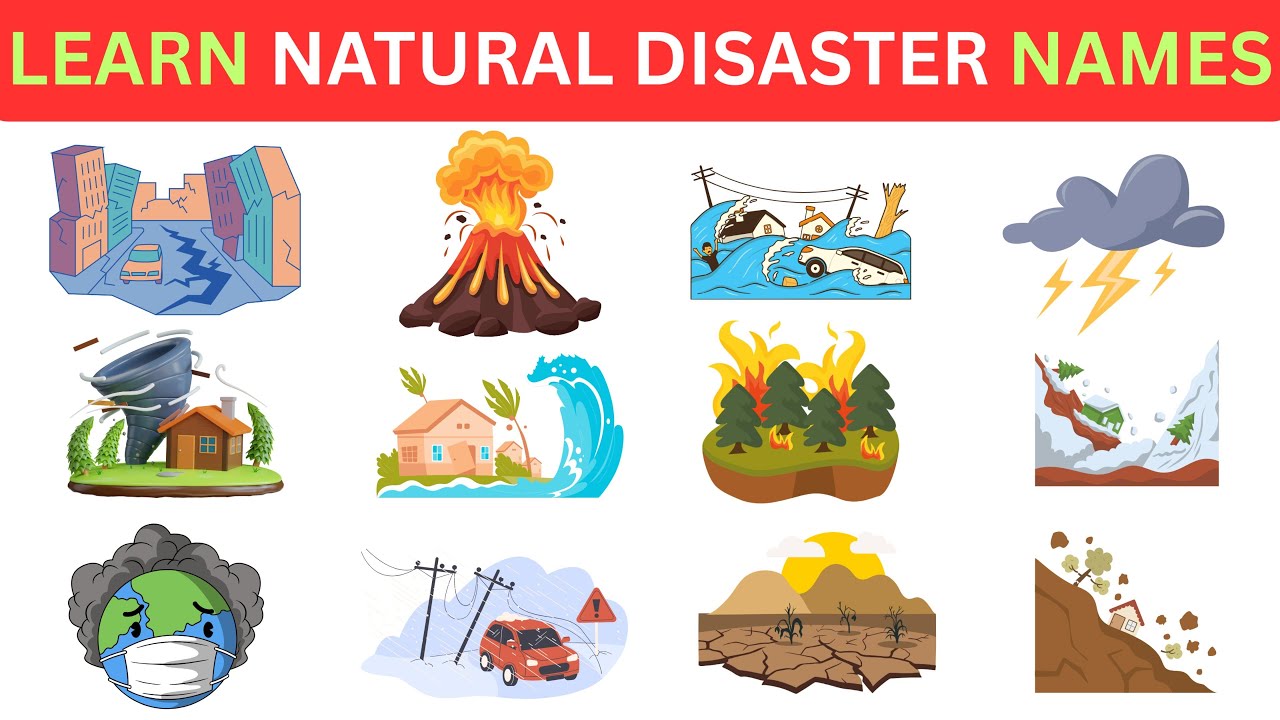 Natural Disaster Vocabulary for Kids in English | Learn Natural Disaster Names