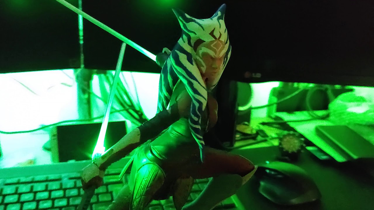 Ashoka Tano - Resin 3D printed action figure with LED lightsabers.