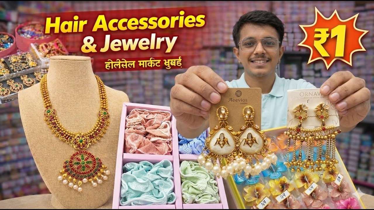 ₹5000 से शुरू करें बिजनेस 😲 Mumbai Hair Accessories & Jewellery Wholesale Market Bhuleshwar