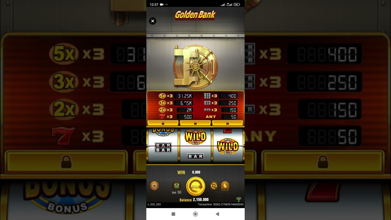 Golden bank playing Tutorial Slots game