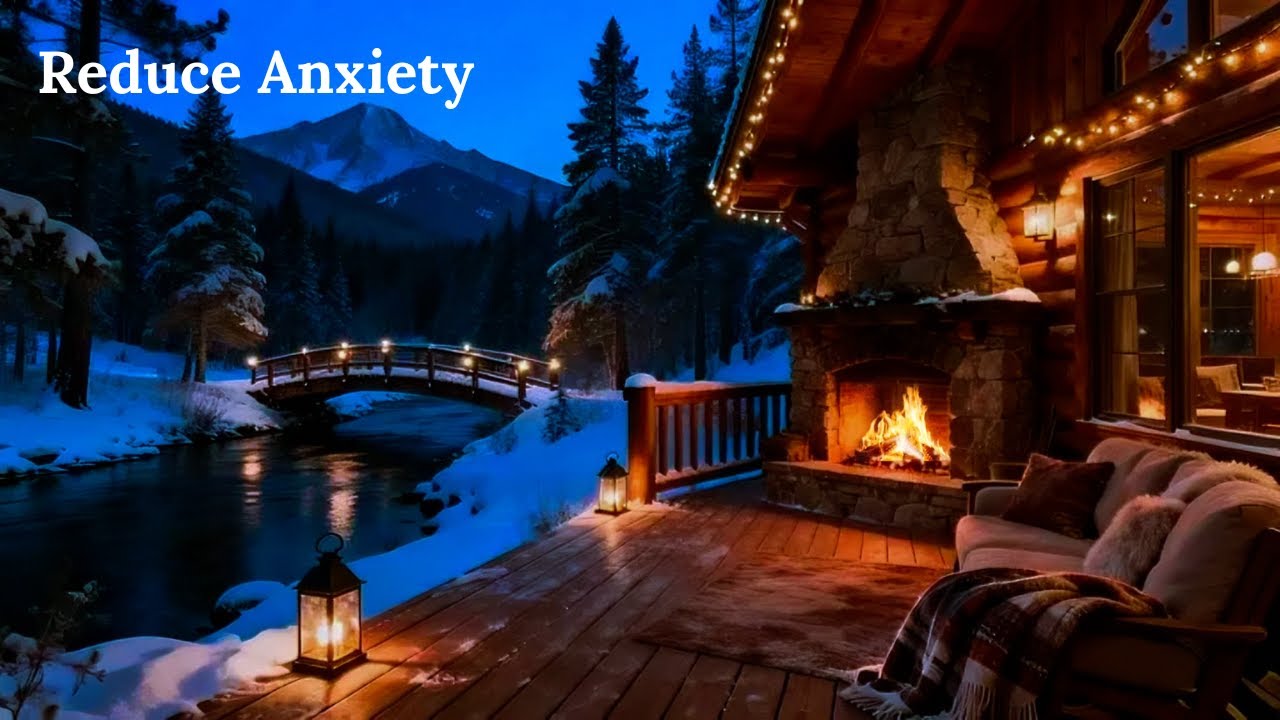 Find Peace in the Mountains 🏔️ Soft Piano with Fire Sounds for Calmness & Anxiety Relief