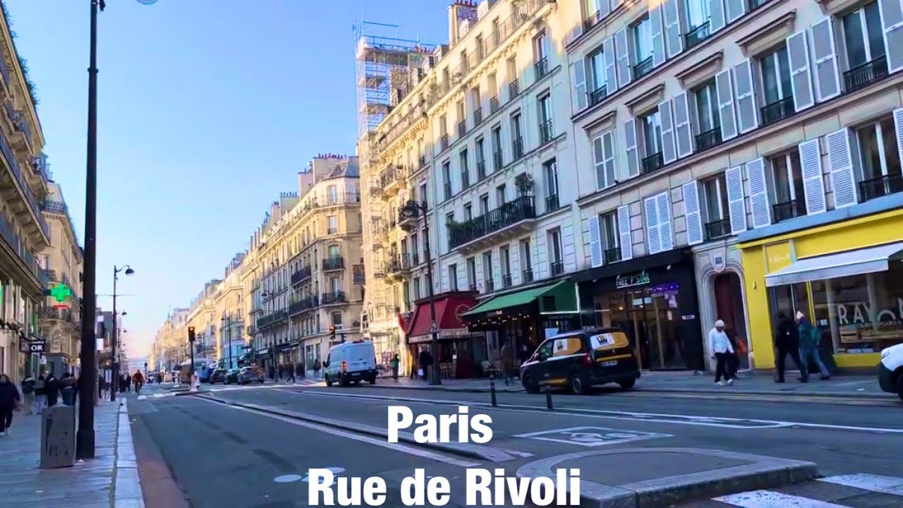 Paris city walks  Rue de Rivoli   Paris,France 4K