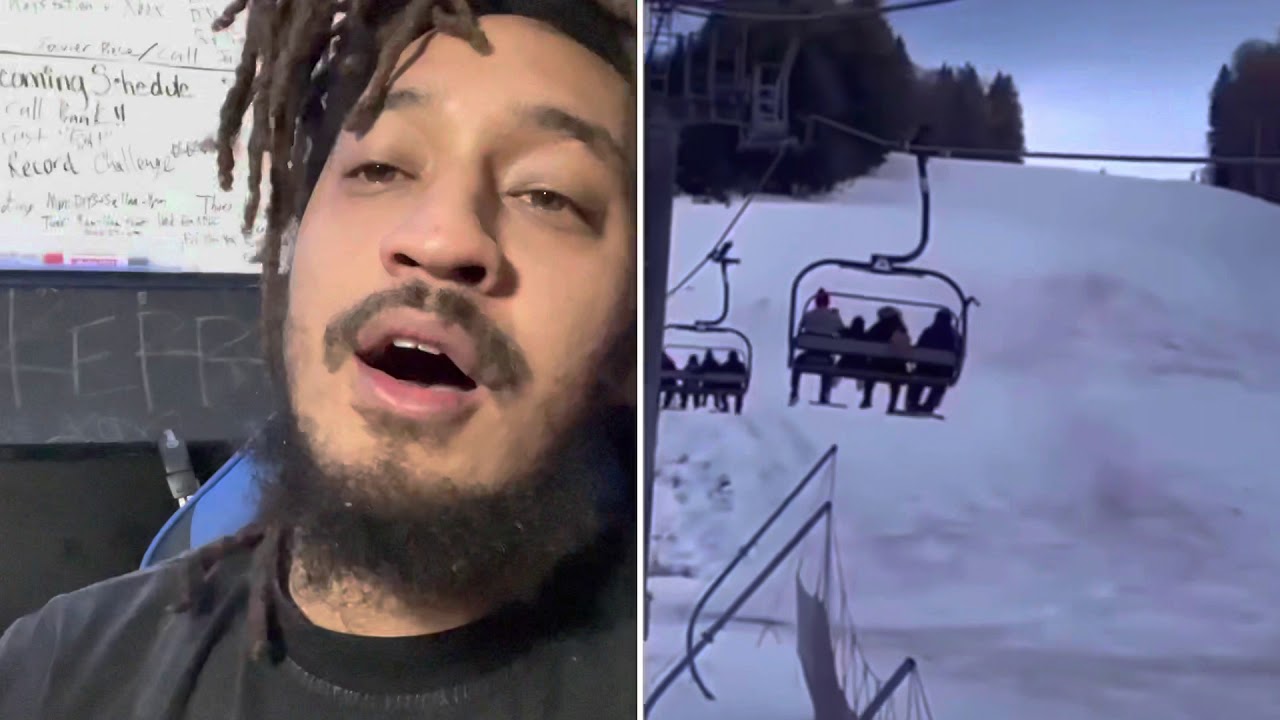 Bear Chases Skier Down Mountain👀😱 #PatGeo