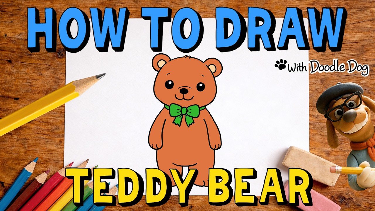 How to Draw a Teddy Bear – Easy Drawing for Kids | Doodle Dog