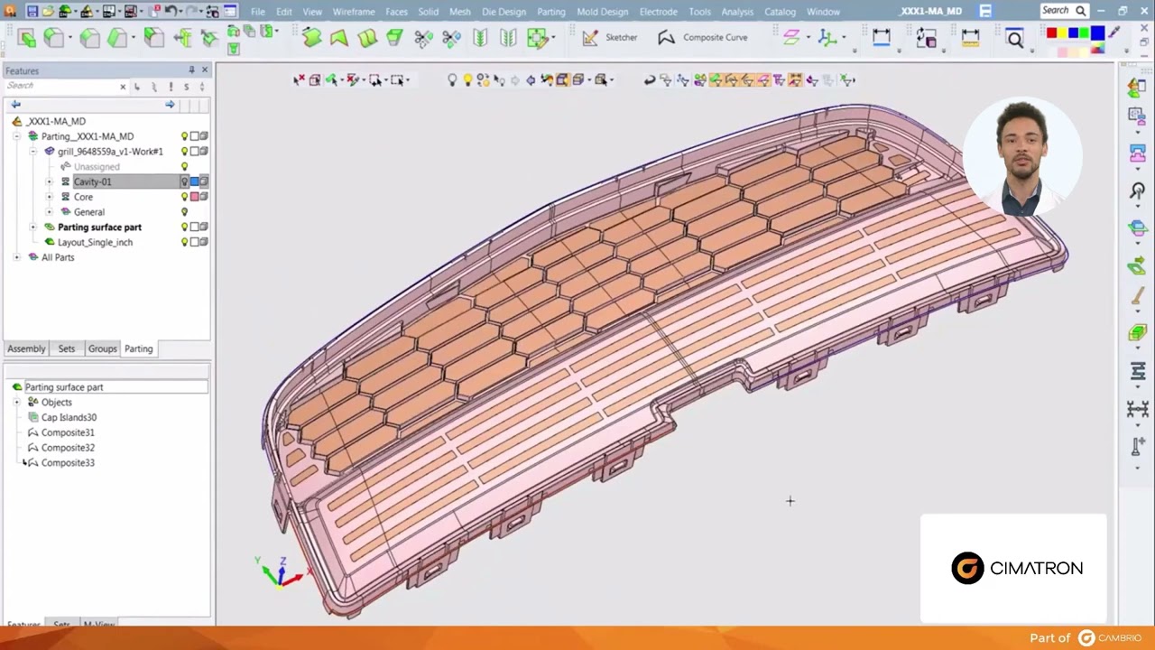 Parting Surfaces-Tutorial #3-MOLD Design Video Series Cimatron