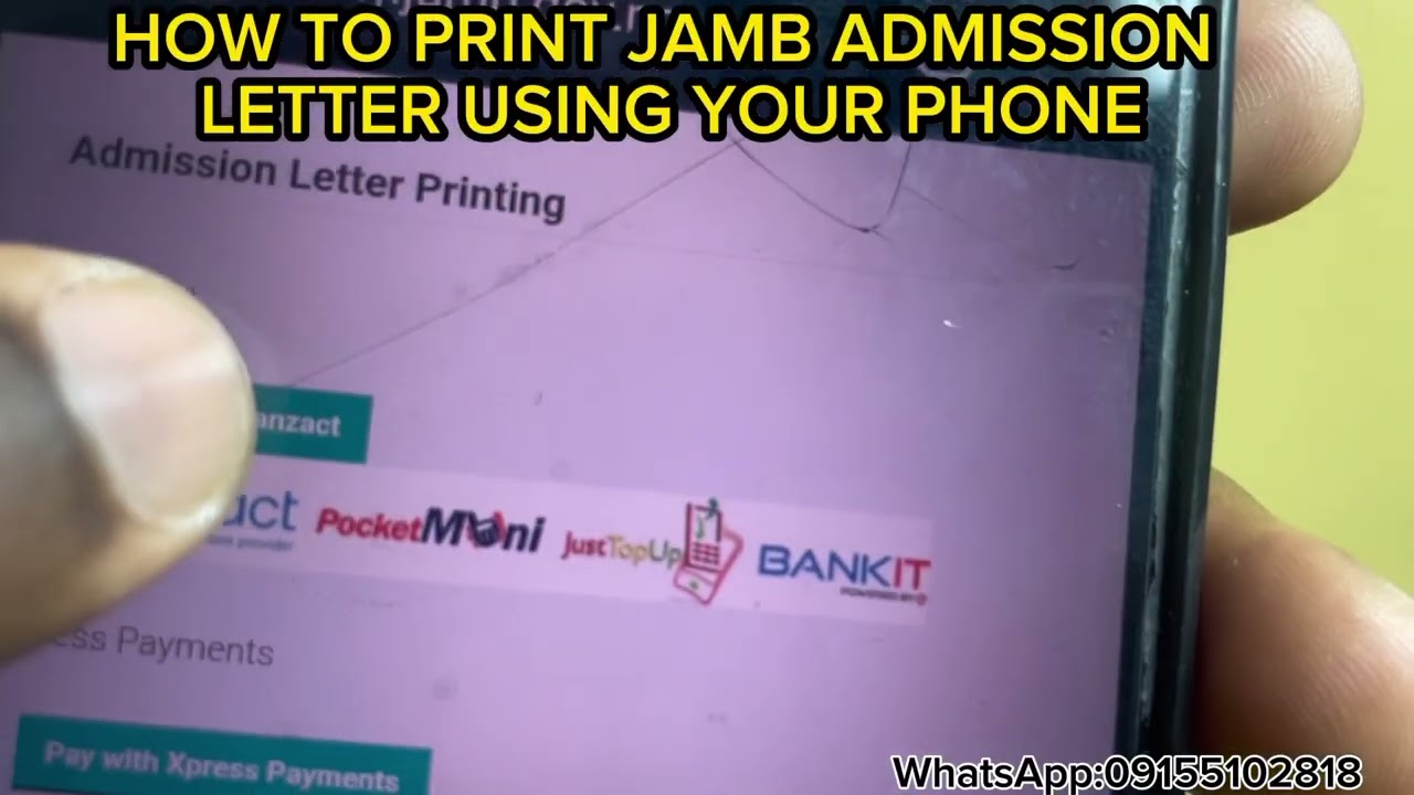 Как распечатать письмо о зачислении в JAMB на телефоне. Используйте мобильный телефон для печати ...