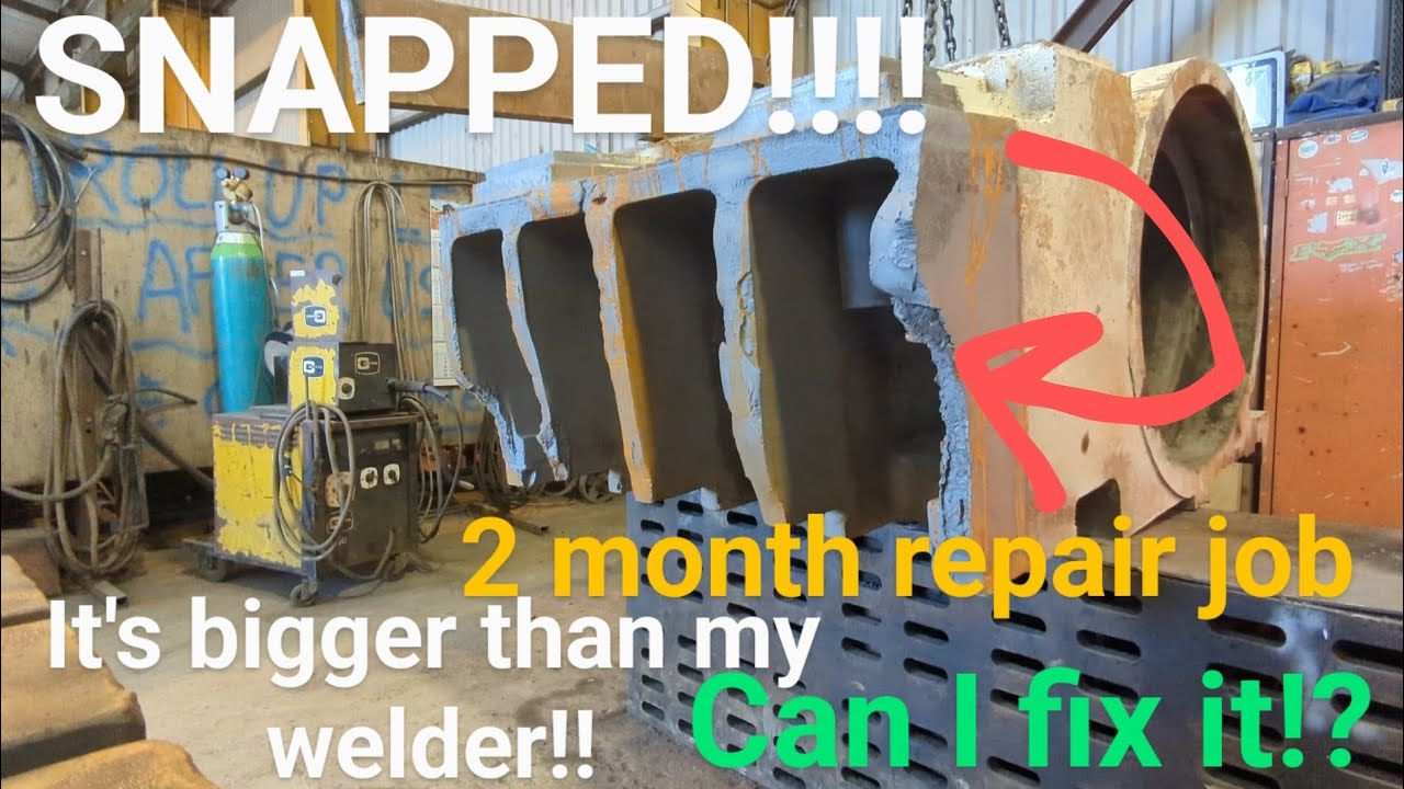 10 ton mega welding repair job finished! 12 rolls of wire ! my 500th video! engineering machine shop