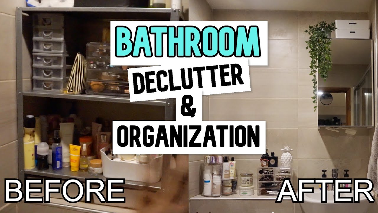 SMALL BATHROOM DECLUTTER AND ORGANIZATION ON A BUDGET (QUARANTINE LIFE)