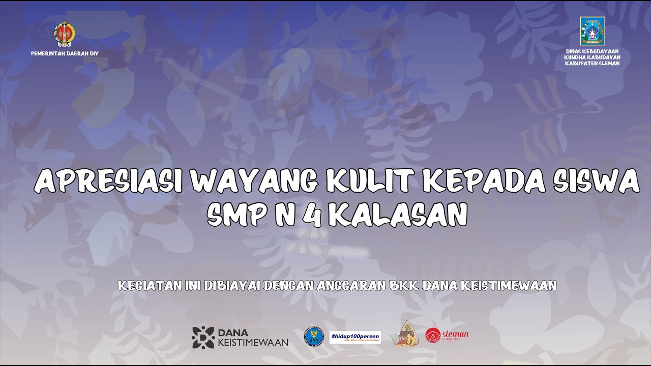 GELAR APRESIASI WAYANG KULIT KEPADA SISWA SMP N 4 KALASAN