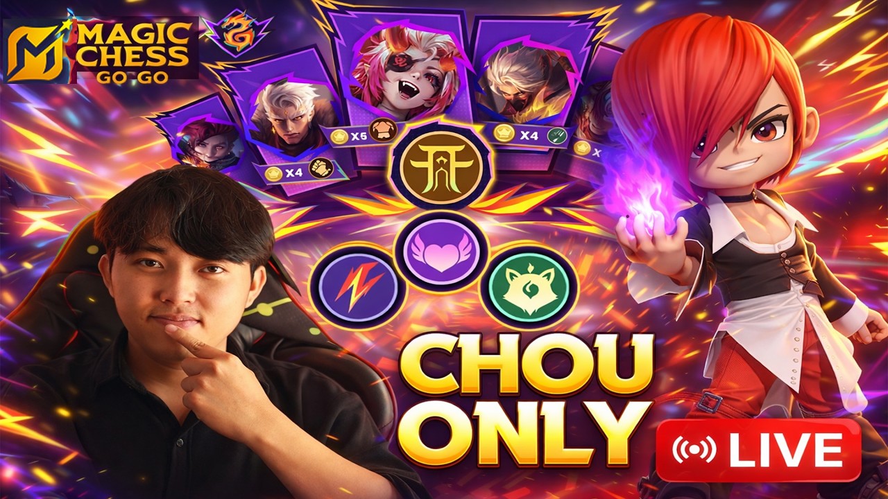 PUSH TOP GLOBAL COMANDER CHOU | MAGIC CHESS: GO GO MCGG LIVE GAME #mcgg
