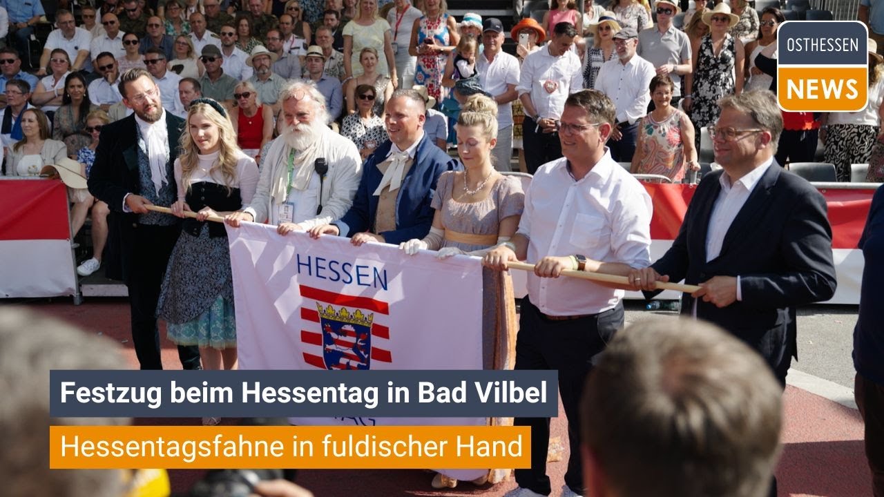 BAD VILBEL: Jetzt wird es ernst! Hessentagsfahne offiziell in fuldischer Hand