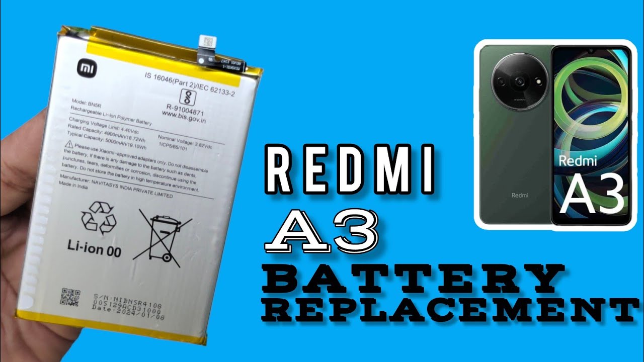 REDMI A3 BATTERY REPLACEMENT | HOW TO CHANGE REDMI A3 BATTERY #how #new #redmi
