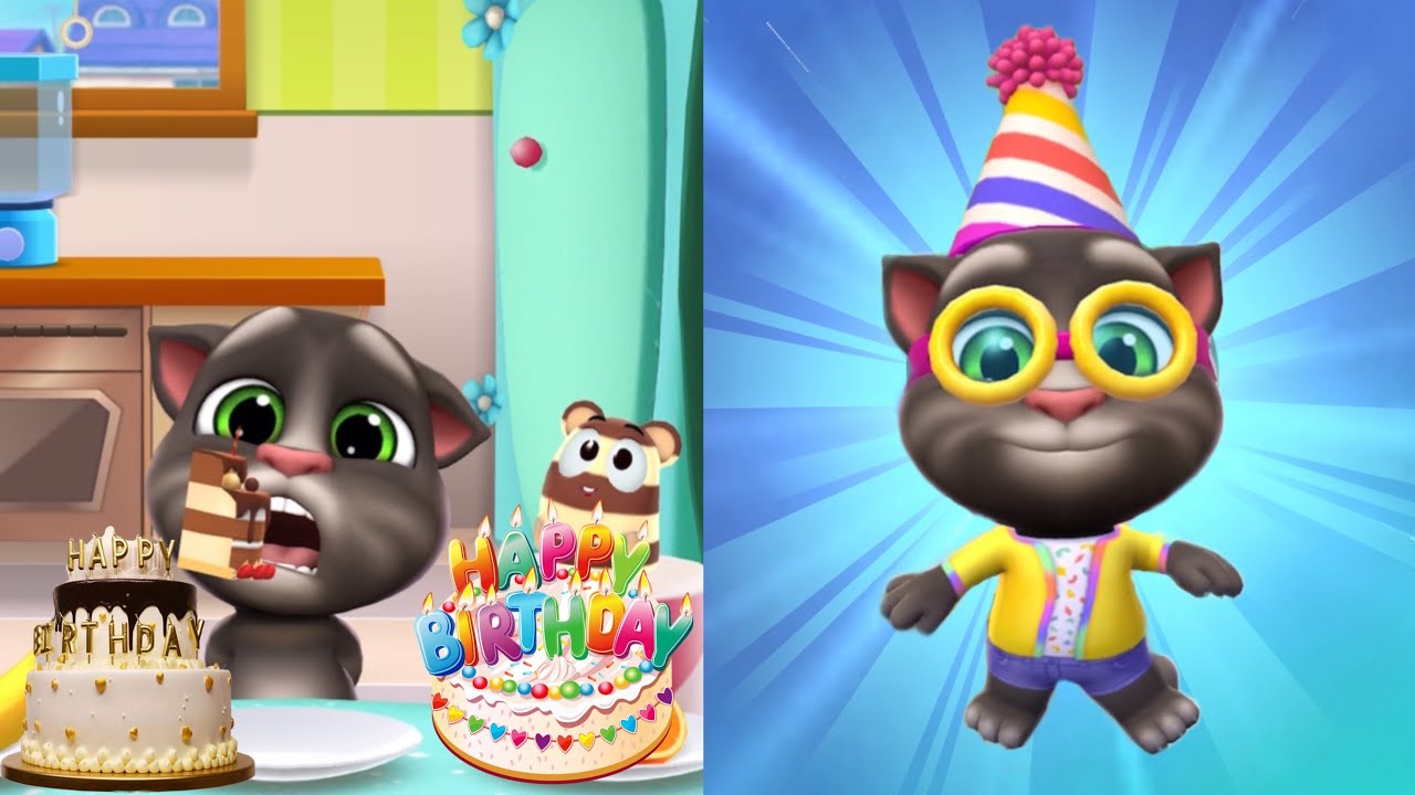 ASMR Cake Birthday Vs Tom 2 Happy Birthday My Talking Tom 2
