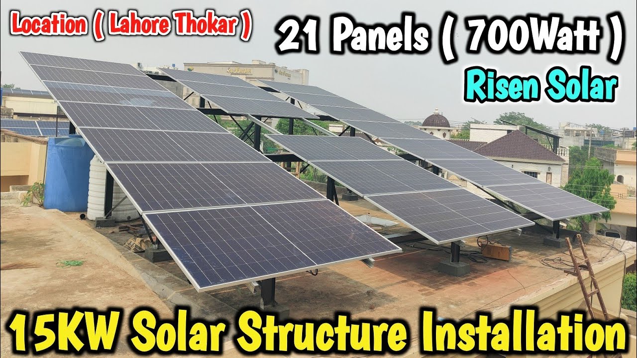 15KW Solar Structure Installation || 700Warr 21 Panels Rizan Solar