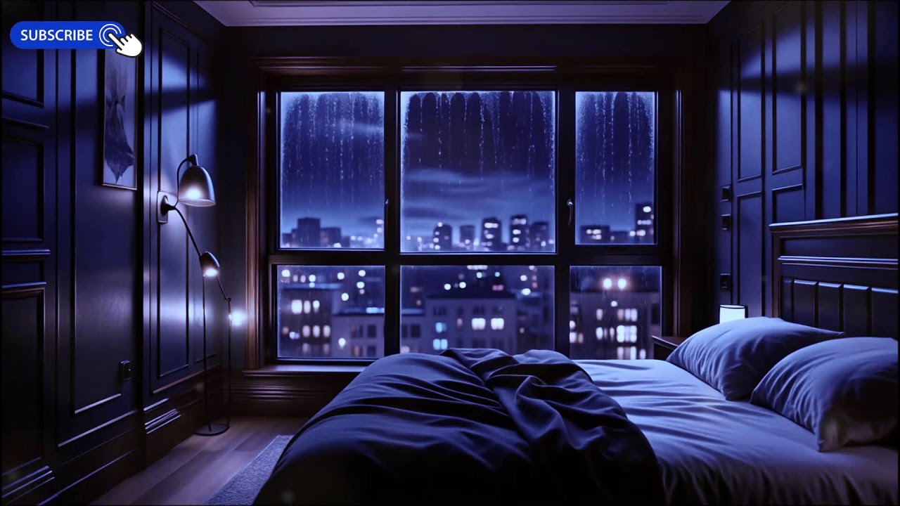 Rainstorm & Gentle Piano 10 Hours (Dim Screen) | Fall Asleep Tonight