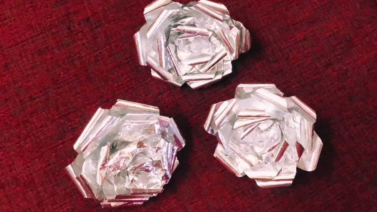 Aluminium Foil Rose/flower craft/rose flower craft/easy rose flower craft