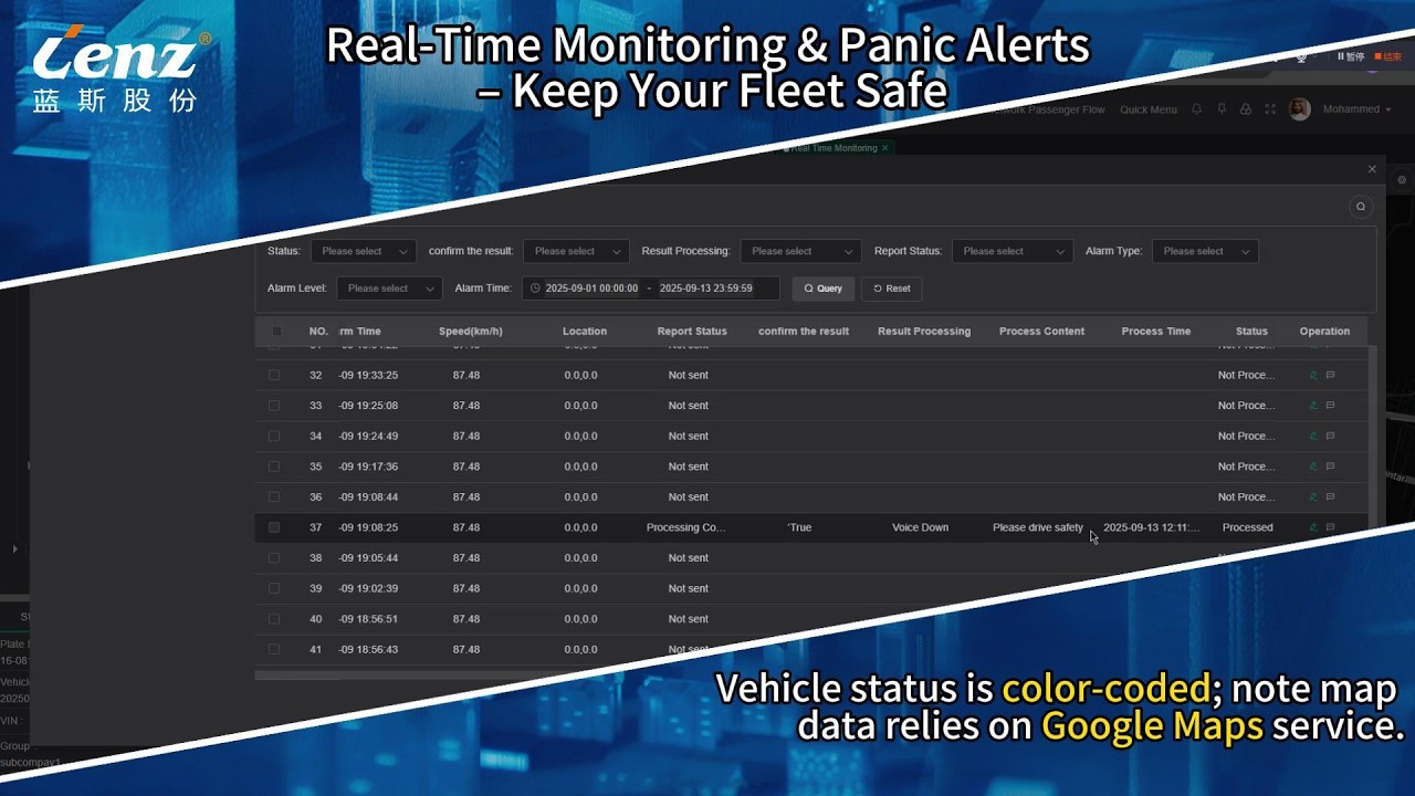 Real-Time Monitoring & Panic Alerts &ndash; LENZ Fleet Safety Demo 🚨🚍