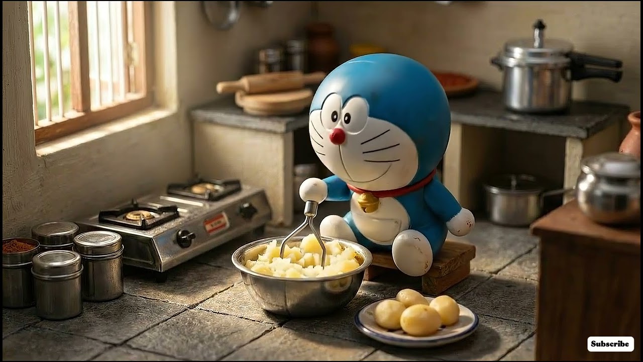 Doraemon’s Tiny Kitchen: Real Samosa & Tea Recipe from Scratch 🥟☕