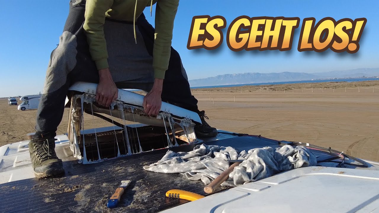 Spanien VLOG #2 | Die ersten Schritte nach dem Brand - Busrestauration am Strand! Part1