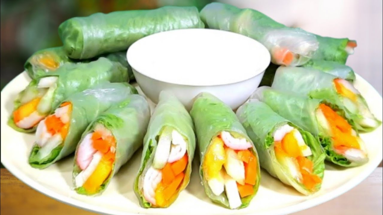Vegetable Spring Rolls | Fresh Vegetables Rolled In Rice Paper