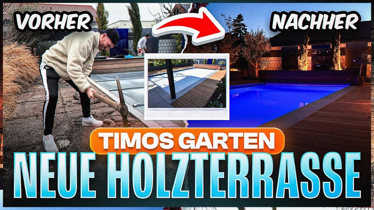 Die NEUE LUXUS HOLZTERRASSE in TIMOS GARTEN ist FERTIG 😍 1 WOCHE im LEBEN von TISISCHUBECH 🏠🪴