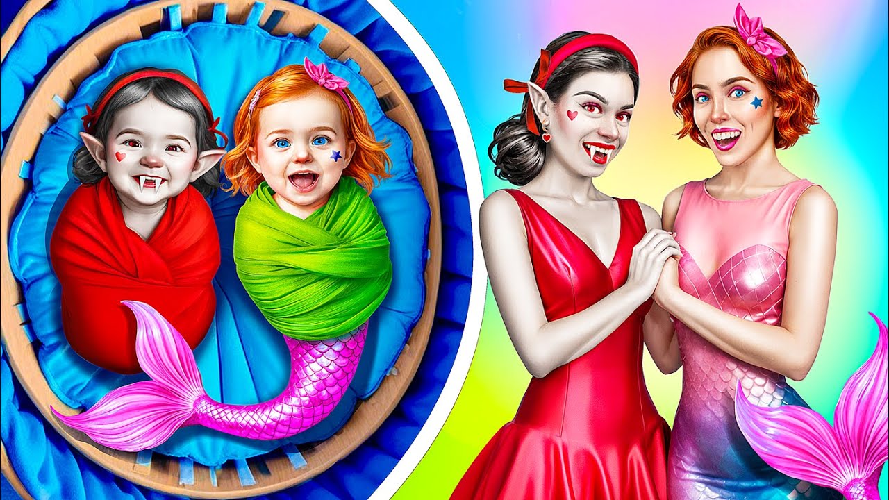 Nerd Mermaid Girl and Vampire Girl in a Rich Family! How to Become a Vampire!