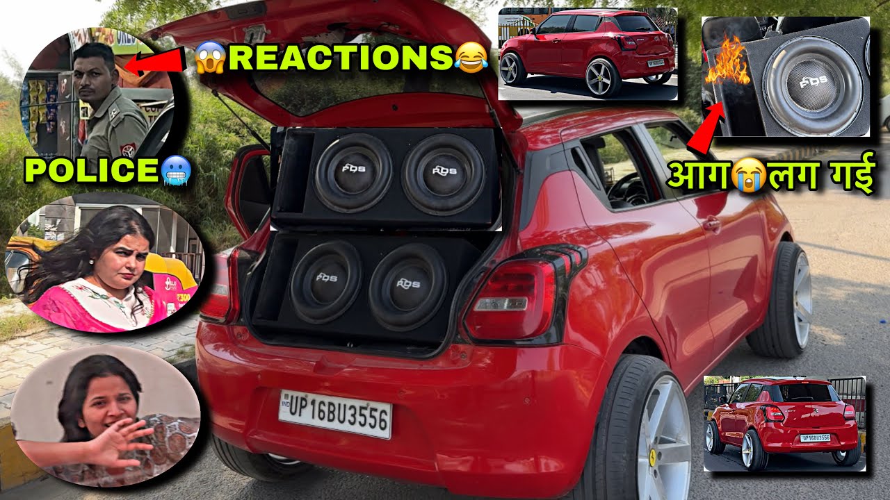 RDS Subwoofers में आग🔥लग गई😭| Cute Girls Reactions😍/POLICE😱PART-4 ||  Harshit Vlogs