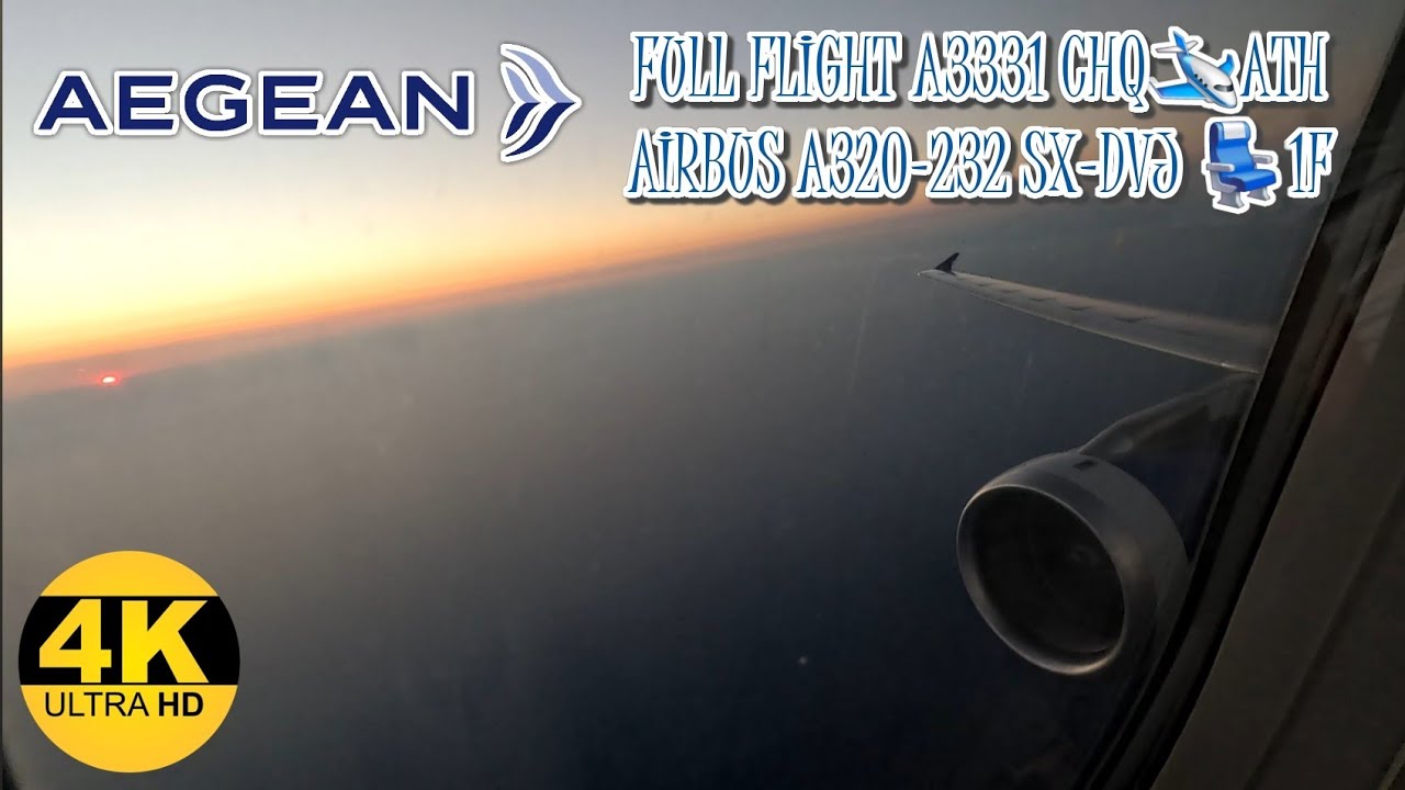 Aegean Airlines Airbus A320  Full Flight A3331 Chania - Athens