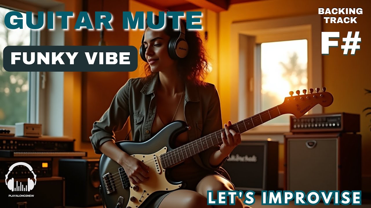 Funky Vibe - Guitar Mute Funk - Backing Track in F# (100 Bpm)