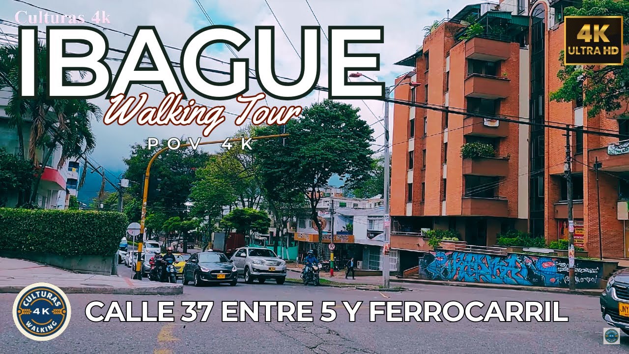 POV Walking Tour [ CALLE 37 ENTRE CARRERA 5 Y AVENIDA FERROCARIL ] IBAGUE COLOMBIA Culturas 4K