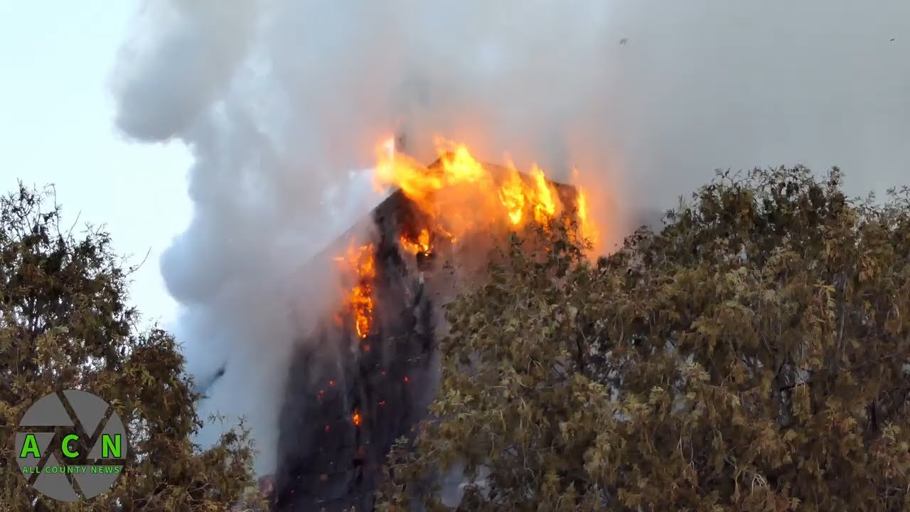 Massive House Fire Destroys Home on Broadway in Clark