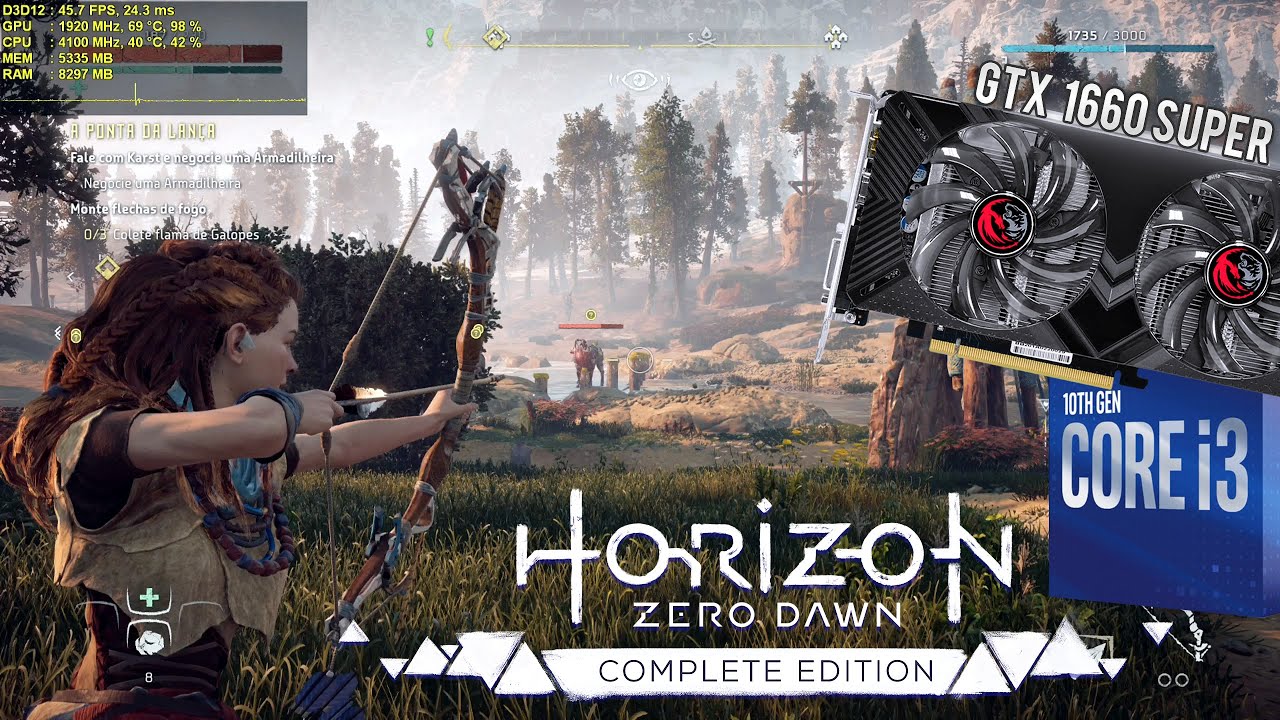 Teste Horizon Zero Dawn PC com GTX 1660 Super 6GB - Rodando no Supremo / Ultra 1080p e 1440p Alto