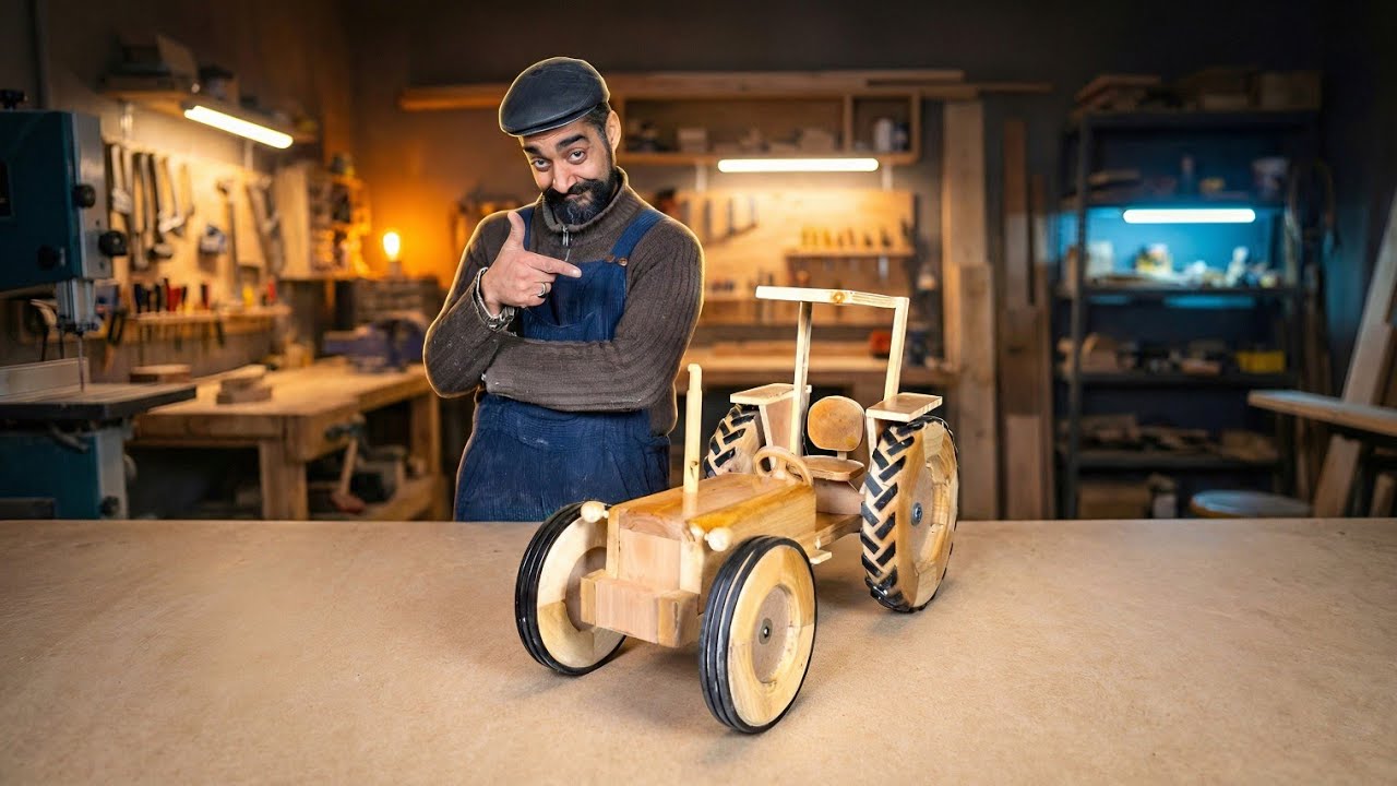 Building a Wooden Tractor from Scratch | Handmade DIY Woodworking Project