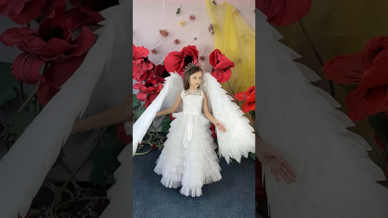 Children's white wings for a holiday and any competition 