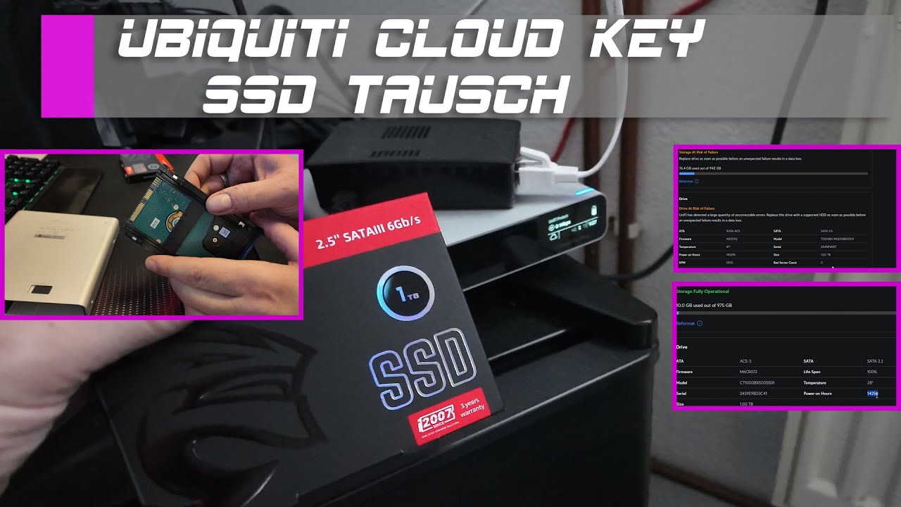 Defekte HDD am Ubiquiti Cloud Key Gen2 gegen SSD tauschen #ssd #ubiquiti #diycc