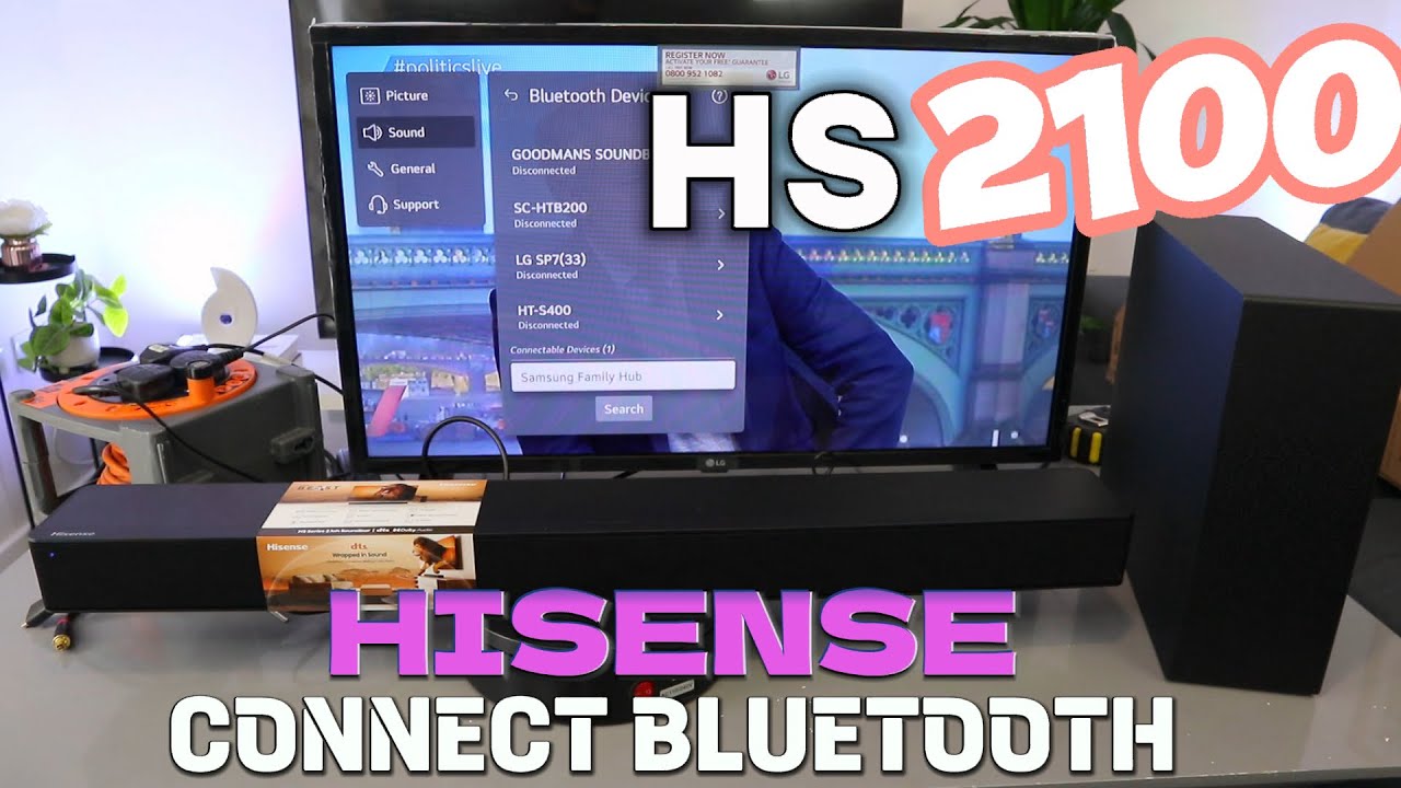HISENSE HS2100 Overview | How to Install and Connect HISENSE Soundbar To Bluetooth