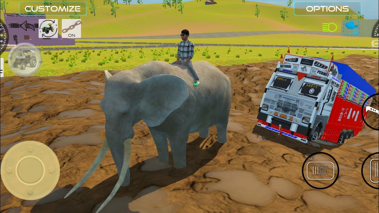 Elephant vs Mud Truck Rescue 😲 | Indian Vehicles Simulator 3D Gameplay