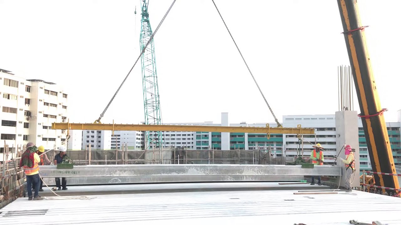 Installation of Hollow Core Slabs using Lifting Clamps