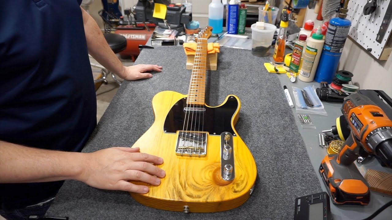 Three Telecaster Projects: Part 1 - Yellow and Black Pinecaster with Roasted Maple Fender Neck