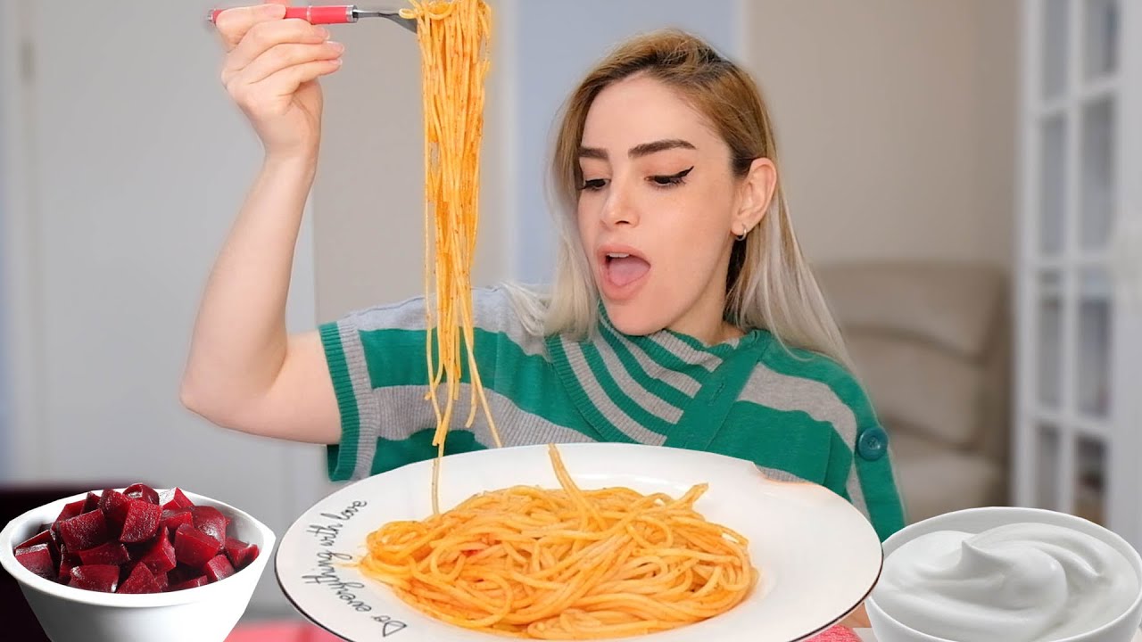 YOĞURTLU SALÇALI SPAGETTİ MUKBANG | HANGİSİ FAVORİN?