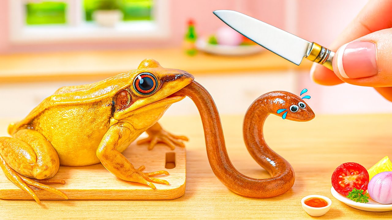 Ловля лягушек на природе и приготовление 🐸 Вкусный рецепт миниатюрной жареной корейской лягушки